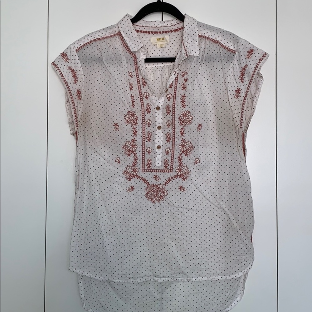 Anthropologie Embroidered Blouse